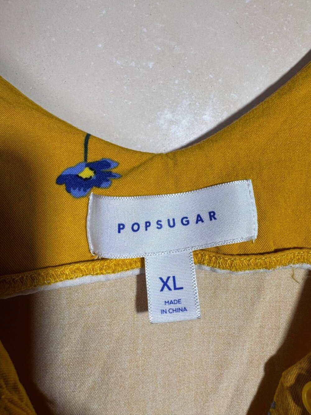 Popsugar Mustard Floral Button Front Swing Dress XL - Picture 3 of 12
